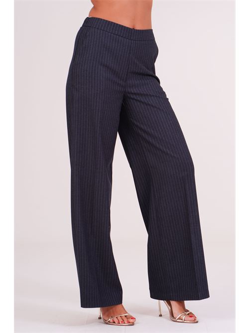 Pantalone palazzo gessato Luckylu Milano | PA80PNNAVY